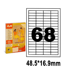 Etichete autoadezive A4, 100 foi, 68 buc, 48.5*16.9 mm
